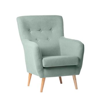 Butaca Nórdica Wendy, Sillón Tapizado Antimanchas, 96x73x77 Cm, Color Verde Mint