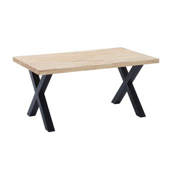 Mesa De Comedor Darek Estilo Industrial Mesa Madera Patas Negras En 'x' De 160x90 Cm