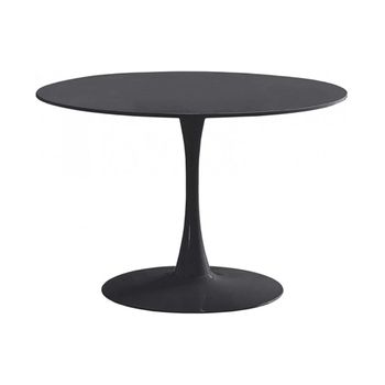 Mesa Redonda Comedor Cocina Chiara Con Pata Tipo Tulipa, En Negro