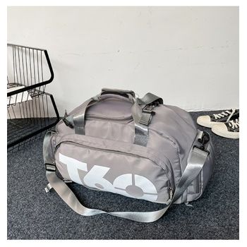 Bolsa Mochila De Gimnasio Deportiva Bolso Impermeable Avión Acampar Equipaje De Mano Espacio Para Los Zapatos Gris