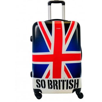 Maleta Mediana Para Viajar En Avión 4 Ruedas Giratorias 360º Trolley Equipaje De Viaje Estampado Inglaterra 65x44x26cm