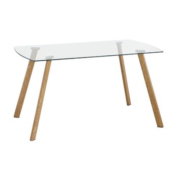 Mesa de comedor cristal blanco doble C 180 x 90 cm. – DERBE MUEBLES