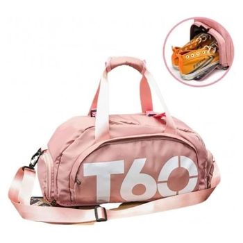 Bolsa Mochila De Gimnasio Deportiva Bolso Impermeable Para Avión Acampar Equipaje De Mano Color Rosa