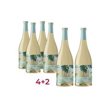 Pack Libalis White 4+2 De Regalo  Vino Blanco España Vt Valles De Sadacia 75 Cl. 12.0º