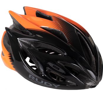 Rudy Project Casco Rush Negro - Naranja (shiny)