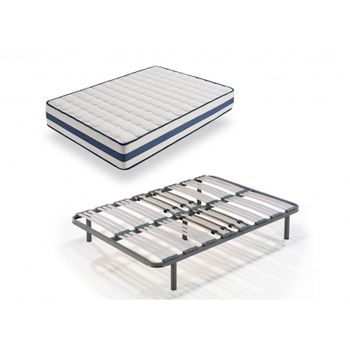 Pack Colchon + Base Tapizada Descansin, 135 X 190, Gris, Ideal Para  Personas Con Dolores De Espalda, Base Tapizada Silenciosa con Ofertas en  Carrefour