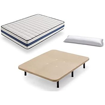 Pack Colchon + Base Tapizada Descansin, 135 X 190, Gris, Ideal Para  Personas Con Dolores De Espalda, Base Tapizada Silenciosa con Ofertas en  Carrefour