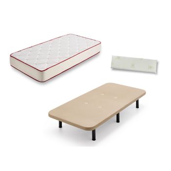 Pack Base Tapizada (patas Incluidas)+colchon Acuario Visco+ Almohada De  Regalo 90x200 con Ofertas en Carrefour