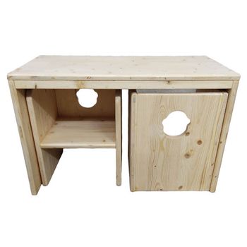 HOMCOM Conjunto Infantil de Mesa Banco y 2 Sillas de Madera con