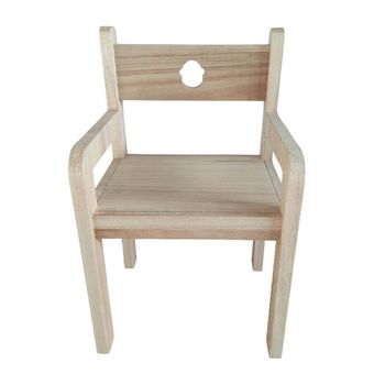 Silla De Madera Natural Con Reposabrazos Ticumiku