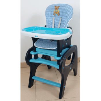 Trona Para Bebé Convertible En Mesa Y Silla, Modelo Panda Azul. Trona O Silla Para Niños.