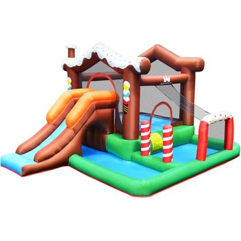 Castillo Inflable Con Tobogán Casa Inflable Con Materiales Seguros Sin Soplador Costway 380 X 330 X 220 Cm