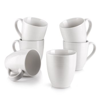 Dowan Juego De 6 Tazas De Café, 500 Ml, Color Blanco