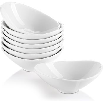 Lifver Juego De 8 Cuencos Para Salsas De Porcelana De 85 Ml, Blanco