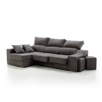Sofa Chaise Longue Loki Izquierda Gris Marengo Tejido Con Sistema Acualine Y Desenfundable 4 Plazas 225x150 Cm Tanuk