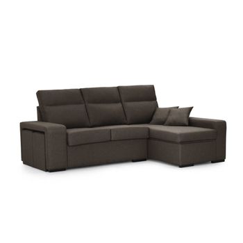 Sofa Chaise Longue Forseti Derecho Marron Tejido Con Sistema Acualine 4 Plazas 230x155 Cm Tanuk