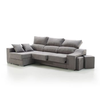 Sofa Chaise Longue Sultan Izquierda Gris Perla 4 Plazas 260x150 Cm Tanuk