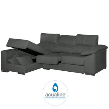 Sofa Chaise Longue Hela Reversible Gris Marengo 4 Plazas 265x150 Cm Tanuk