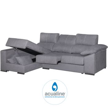 Sofa Chaise Longue Hela Reversible Gris Perla 4 Plazas 265x150 Cm Tanuk