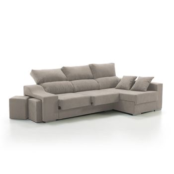 Sofa Chaise Longue Loki Derecha Caoba Tejido Con Sistema Acualine Y Desenfundable 4 Plazas 225x150 Cm Tanuk