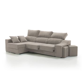 Sofa Chaise Longue Loki Izquierda Caoba Tejido Con Sistema Acualine Y Desenfundable 4 Plazas 225x150 Cm Tanuk