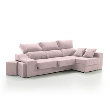 Sofa Chaise Longue Loki Derecha Salmon Tejido Con Sistema Acualine Y Desenfundable 4 Plazas 225x150 Cm Tanuk