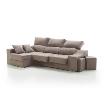 Sofa Chaise Longue Kvasir Izquierda Beige Tejido Con Sistema Acualine 4 Plazas 260x150 Cm Tanuk