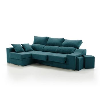 Sofa Chaise Longue Kvasir Izquierda Esmeralda Tejido Con Sistema Acualine 4 Plazas 260x150 Cm Tanuk