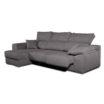 Sofa Chaise Longue Lodurr Izquierda Gris Marengo Tejido Con Sistema Acualine 4 Plazas 294x160 Cm Tanuk