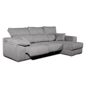 Sofa Chaise Longue Lodurr Derecha Gris Perla Tejido Con Sistema Acualine 4 Plazas 294x160 Cm Tanuk