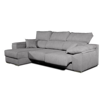 Sofa Chaise Longue Lodurr Izquierda Gris Perla Tejido Con Sistema Acualine 4 Plazas 294x160 Cm Tanuk