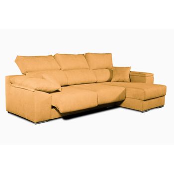 Sofa Chaise Longue Lodurr Derecha Mostaza Tejido Con Sistema Acualine 4 Plazas 294x160 Cm Tanuk
