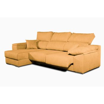 Sofa Chaise Longue Lodurr Izquierda Mostaza Tejido Con Sistema Acualine 4 Plazas 294x160 Cm Tanuk