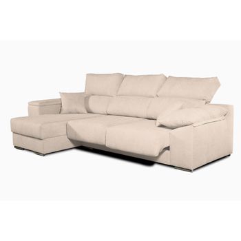 Sofa Chaise Longue Lodurr Izquierda Arena Tejido Con Sistema Acualine 4 Plazas 294x160 Cm Tanuk