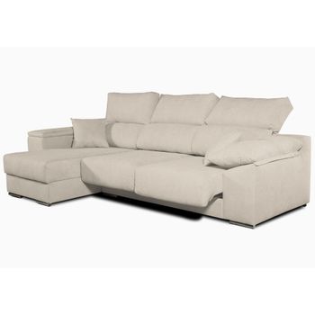 Sofa Chaise Longue Lodurr Izquierda Beige Tejido Con Sistema Acualine 4 Plazas 294x160 Cm Tanuk