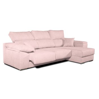 Sofa Chaise Longue Lodurr Derecha Salmon Tejido Con Sistema Acualine 4 Plazas 294x160 Cm Tanuk