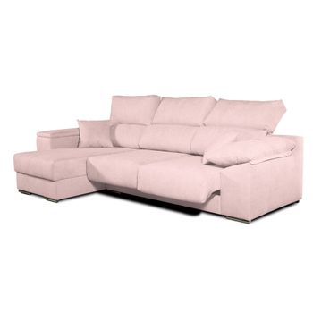 Sofa Chaise Longue Lodurr Izquierda Salmon Tejido Con Sistema Acualine 4 Plazas 294x160 Cm Tanuk