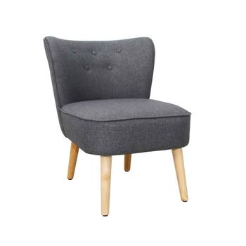 Butaca Daven Sillón Individual, Con Patas De Madera, Estilo Nórdico Color Gris