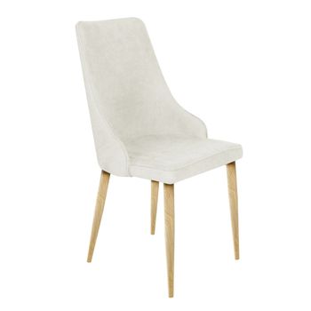 Pack 4 Sillas Comedor Bergen Respaldo Envolvente Tela Antimanchas Beige