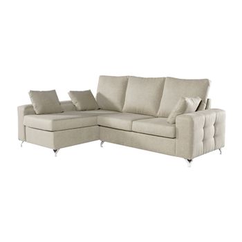 Sofa Chaise Longue Lodurr Izquierda Crudo Tejido Con Sistema Acualine 4  Plazas 294x160 Cm Tanuk con Ofertas en Carrefour