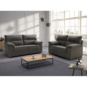 Sofa Delling 3 Y 2 Plazas Gris Marengo 5 Plazas 185x90 Cm Tejido Con Sistema Acualine Tanuk