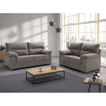 Sofa Delling 3 Y 2 Plazas Gris Perla 5 Plazas 185x90 Cm Tejido Con Sistema Acualine Tanuk