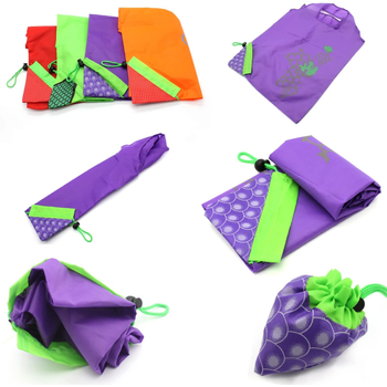 Pack De 20 Unidades Bolsas Plegables Reutilizables De Poliester Con Diseño De Frutas