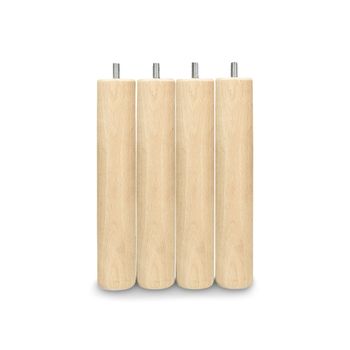 Pack 4 Patas De Madera Para Somier O Base Tapizada De 26 Cm Roble