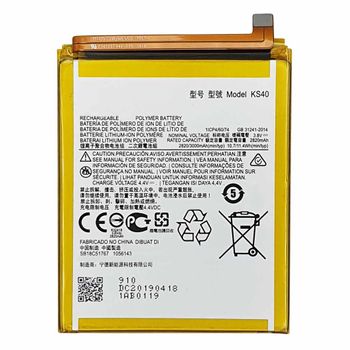 Bateria Motorola Moto E6 Play / Xt2029-1 / Ks40 (3000mah) / Capacidad Original / Repuesto Nuevo Calidad Maxima / Envio Rápido /