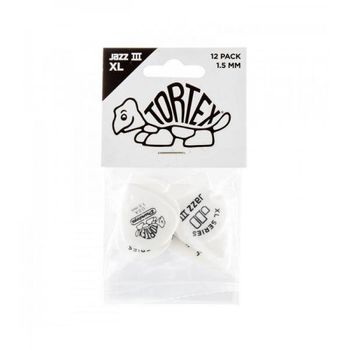 Dunlop Tortex Jazz Iii Xl 1'50 Bolsa 12 Púas White