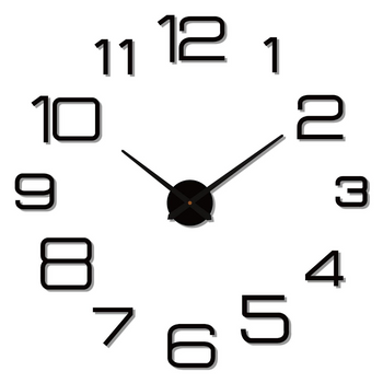 Reloj De Pared Grande,diy Reloj Digital Pared 3d Números(negro)