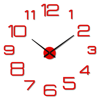 Reloj De Pared Grande,diy Reloj Digital Pared 3d Números(rojo)