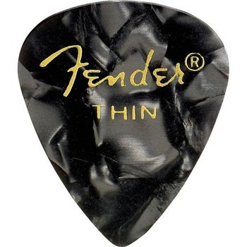 Fender 351 Shape Black Moto Thin Pack 12 Púas