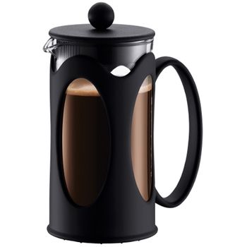 Bodum Caffettiera Cafetera de prensa francesa, tapa de plástico negro y  marco de acero inoxidable, 3 tazas, 12 onzas